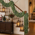 Alupssuc 2PCS 9FT Christmas Garland, Encrypting Real Touch Cedar Garland - Image 2