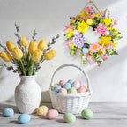 8 Pcs Easter Candle Rings, Mini Candle Holder Wreath with Spring Flowers and Eggs Decor for Table Centerpiece, Front Door, Easter Wreaths for Home Holiday Decor - Image 3