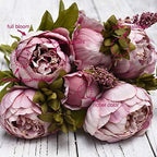 FiveSeasonStuff Pure Purple Artificial Peony Bouquet Set of 2 - Image 3