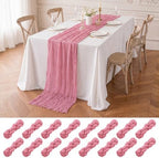 16 Pack Dusty Rose Cheesecloth Table Runners, 20x120 Inch by FXKS