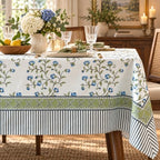 Vintage Floral Rectangle Tablecloth 60x120 Inch Olive Bloom - Image 2