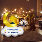 Gemscream 5.9FT Ramadan Inflatable Outdoor Decorations Moon Eid Mubarak Inflatables Blow up Muslim Holy Celebration Decor with LED Lights Muslim Islamic Blow up for Holidays Yard(Chic) - Image 5