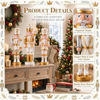 Simgoing 3 Pcs Gold White Nutcracker Christmas Resin Figures Table Decor - Image 3