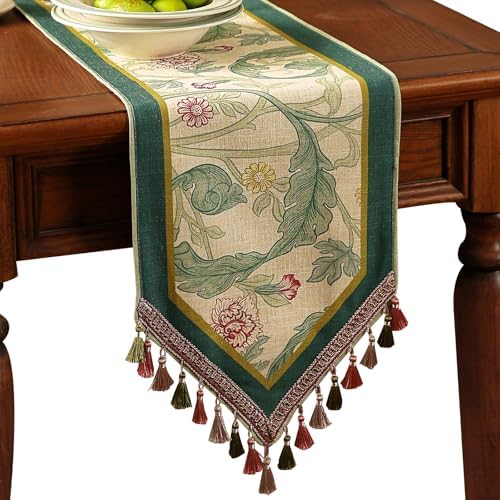 Patdrea Designer Vintage French Linen Table Runner,12"X118"-Cecilia A by patdrea