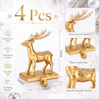 4 Pcs Christmas Reindeer Stocking Holder for Mantel Deer Stocking Hangers - Image 2