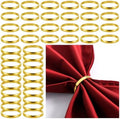 WILLBOND 100 Pcs Napkin Rings Bulk Round Metal Holders for Wedding,Gold by Willbond+Technology+Limited