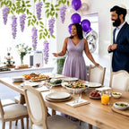 Lyrow 60 Pack Artificial Purple Wisteria Floating Garland, Ceiling Hanging Flower Vines, Enchanted Themed Decorations, Whimsical Party Coquette Aesthetic Fairy Room Decor, Garden Wedding Wall Decor - Image 6
