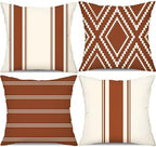 DFXSZ Outdoor Rust Waterproof Geometry Pillow Covers 20x20 Set of 4 by DFXSZ