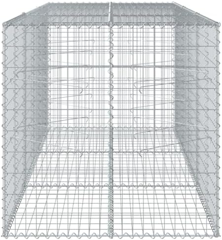 vidaXL Gabion Basket with Cover 118.1"x39.4"x39.4" Galvanized Iron - Image 6