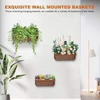 Wall Hanging Baskets, Woven Plastic Basket with Rattan-Style Design - Image 4