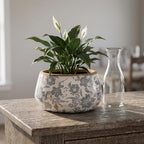 Ceramic Planter Pot, Grey Flower Pot with Drainage Hole, 7.8in - Image 5