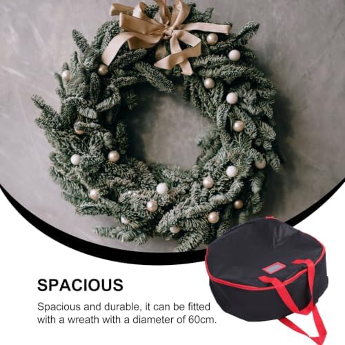 OUNONA Christmas Wreath Storage Bag, 600d Oxford Cloth Round Portable - Image 2
