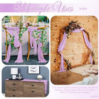 16 Pack Lavender Table Runner 10FT Cheesecloth Table Runner Boho Gauze Table Runners Long Rustic Sheer Fabric Table Runners for Wedding Party Bridal Shower Farmhouse & Home Decor - Image 5
