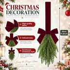Burgundy Teardrop Swag 6 Pcs Christmas Cabinets Chair Ornament - Image 2