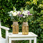 12Pack Mason Jars for Centerpiece Glass Flower Bud Vase Gold Vases - Image 3