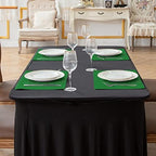 Cloth Green Placemats Set of 8, Linen Type Fabric Placemats Machine Washable Heat Resistant Placemats Polyester Place Mats for Halloween, Thanksgiving and Christmas Dining Table (Forest Green) - Image 3