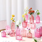 Yaomiao 30 Pcs Glass Bud Vases Centerpieces, Pink Series - Image 6