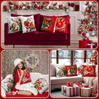 GlikCeil Set of 16 Halloween Pillow Covers 18 x 18 Inch Holiday Throw Pillow Covers Christmas Winter Fall Seasonal Pillowcases Decorative Cushion Pillowcases for Farmhouse Home Couch Sofa Decor - Image 2