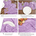 24 Pack Lavender Table Runner 10Ft Cheesecloth Table Runner Rustic Gauze Table Runners Romantic Long Sheer Fabric Cheese Cloth Table Runners for Wedding Party Bridal Baby Shower - Image 4