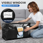 TAILI 12 Pack Black Extra Large Moving Bags,Storage Bag with Visible Window - Image 5
