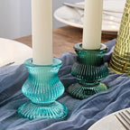 WDHODEC Christmas Taper Candle Holders 12PCS Glass Candlestick Holders for Table Centerpiece Colorful Candle Sticks for Wedding, Party and Winter Decoration(Blue&Green) - Image 5