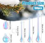 Vercraft 100 Pcs Christmas Tree Acrylic Hanging Ornaments, Laser Color - Image 2