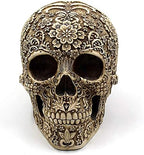 UJOY Creative Skull Flowers Sculpture 8.1'' Human Head Skeleton Statue Collectible Halloween Decoration Home Decor - Image 6