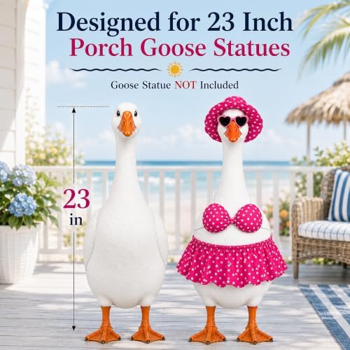 Kooterfun 12 Set Holiday Porch Goose Outfits for 23 Inch Goose Statue - Image 3