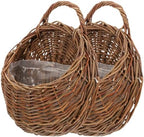 2Pcs Hanging Woven Storage Basket Decorative Wall Flower Planter by OFFSCH