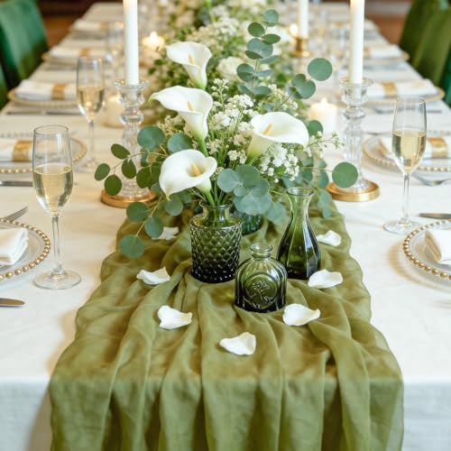 UPBUD Green Glass Bud Vases Set of 12, Mini Flower Vase for Centerpieces - Image 3