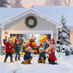 Christmas Garage Door Banner – Winter Scene with Cute Little Mouse, Cheese, Cars & Snow Decorations, Large Waterproof Reusable Outdoor Holiday Mural for Xmas Decorations,C,16 x 7ft/4.8 x 2.1m - Image 3