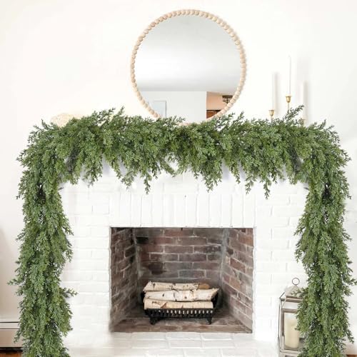 9FT Pine Cedar Christmas Garland, Christmas Greenery Garland,Realistic Cypress Garland for Holiday Mantel Fireplace Table Centerpiece Decoration by Fomlily