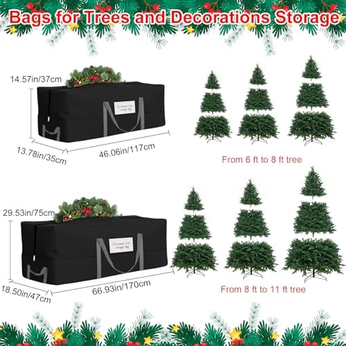 Christmas Tree Storage Bag, Fits Up 10 Ft Tall Artificial Trees, Heavy-Duty 600D Oxford Tree Bag with Reinforced Handles Zipper Clear Pocket, Storage Bags for Moving Items, Clothing, Outdoor, Bedding - Image 2