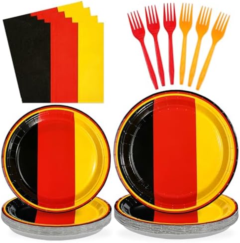 96 Pcs German Flag Themed Party Decorations, Serves 24 by Greencian