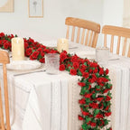 18 Pack 144 FT Artificial Flower Garland Fake Red Roses Vines Silk Flowers - Image 2