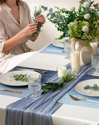 Leetaltree Gradient Blue Woven Placemats Set of 12 - Heat Resistant Non-Slip Place mats for Dining Table, Washable Durable PVC Vinyl Woven Table Mats(Gradient Blue, 12) - Image 3
