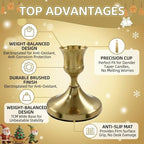 Gold Wine Glass Metal Candlestick Holders -Vintage Modern Metal Taper Candle Holders, Decorative Centerpiece for Table Mantel, Wedding Kitchen Home Decor, Wedding Gift,30Pcs - Image 3