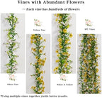 4 Pcs Faux Flowers Garland Plant, Artificial Vines Hanging Flowers Leaves Greenery Garland for Wedding Backdrop Arch Wall Decor, 6 Feet/pcs UV Resistant Indoor Outdoor - Image 4