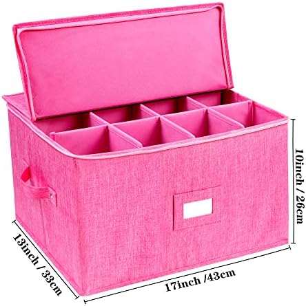 Wine Glass Storage Box, Stemware Storage Containers Cases with Dividers - Image 4