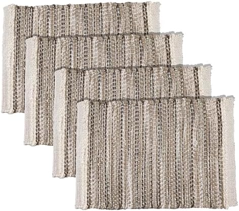 Hausattire Woven Table Placemats Set of 4 - Olive Green Christmas Jute Outdoor Table Mats for Kitchen Dining Decoration |Heat Resistant Farmhouse Dinner Spring Easter Placemat |13x19 Inch by Hausattire