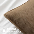 MIULEE Pack of 2 Dark Brwon Euro Shams Chenille Pillow Covers 24x24 Inch - Image 2