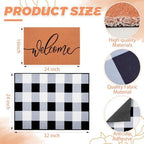 2pcs Layered Doormat Set, Welcome Door Mat for Outdoor Front Door, 16x24 PVC Coil & 24x32 Crystal Velvet Non-Slip Layering Entry Mats for Farmhouse Porch Decoration（Welcome, Striped - Image 2