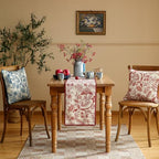 ISAENNE Designer Vintage Linen Extra Long Table Runner,118"x12"-Ruyi A - Image 3