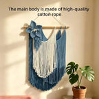 YRPZIQF Three-layered Tassels Cotton Rope Macrame Wall Hanging, Three-Dimensional Floral Wall Decor, Bohemian Wall Art for Living Room, Bedroom, Home Backdrop(Gray) - Image 3