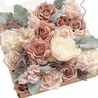 Ling's moment Artificial Pink Wedding Flowers Combo, Dusty Rose, Grand by LingsMoment