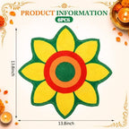 Dunzy 6 Pcs Diwali Rangoli Mat Varalakshmi Pooja Decoration, Yellow Mandala - Image 4
