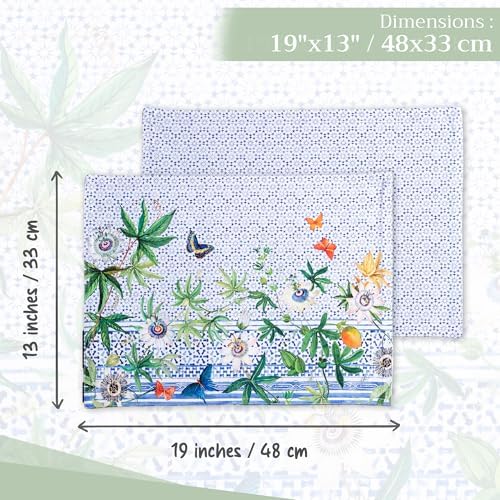 Maison d' Hermine Placemats Set of 4 Reusable 100% Cotton (13"x19") - Image 4