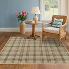 JTJ Easy Jute Plaid Rug 4x6, Beige & Sage Green, Washable Outdoor Rug - Image 3