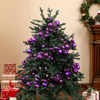 2 Pcs 6 ft Christmas Ball Ornament Garland, Purple - Image 3