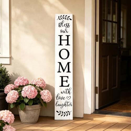 Welcome Sign for Front Door Porch, Bless Our Home Signs 47" by Unknown